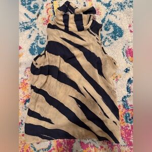 Jones New York Sleeveless Zebra Print Top Silk size 4